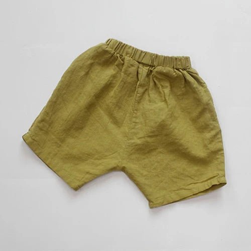 1-6 Yrs Baby Boys & Girls Flax Cotton Stripe Shorts | Korean Japan Style Kids Casual Summer ShopOnlyDeal