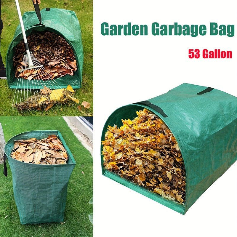 1 Pack, 53 Gallon Reusable Garden Garbage Bag - Gardening Container Green Leaf Bag for Collecting Yard Leaves and Debris ShopOnlyDeal