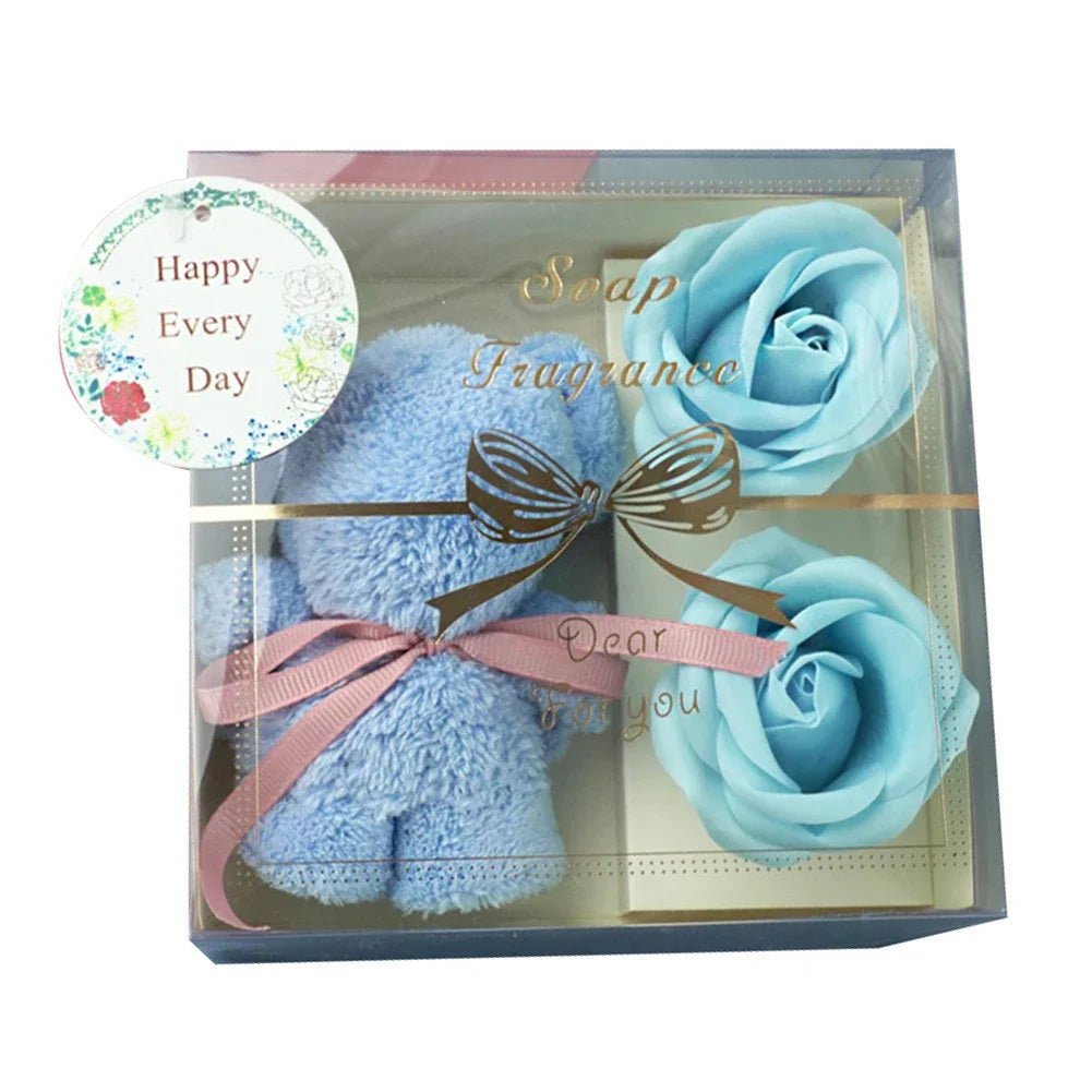 1 Set Soap Rose Flowers Bear Gift Box | Xmas Birthday Valentine Wedding Gifts for Girlfriend, Women, Wife | Mother's Day Present ShopOnlyDeal