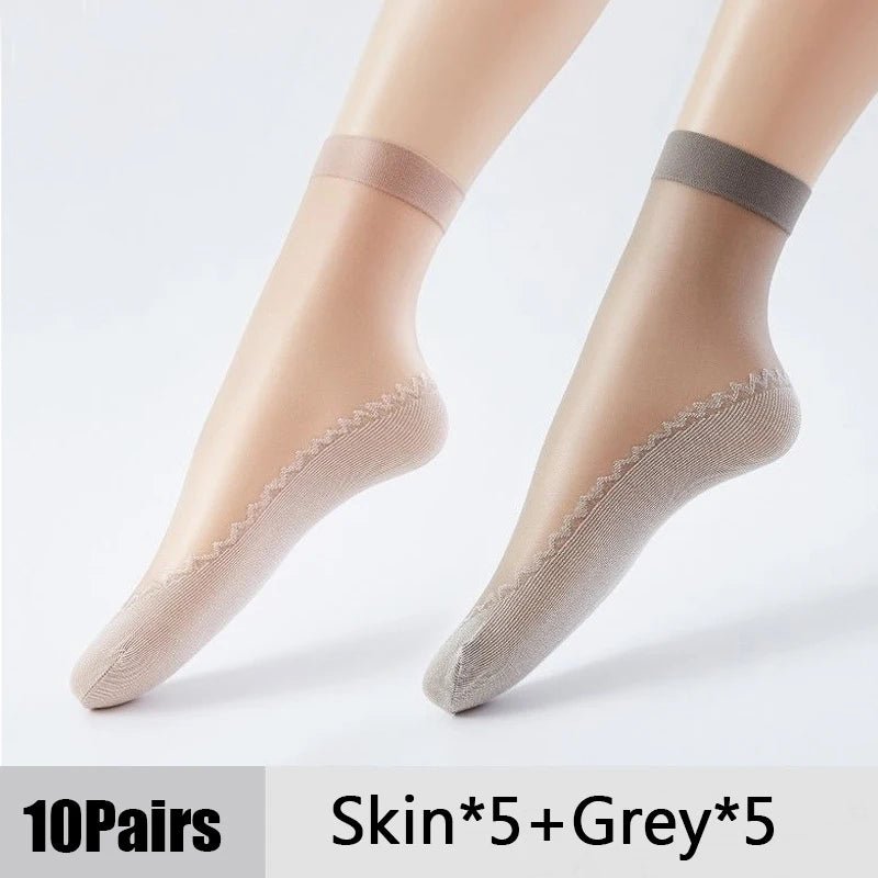 10 Pairs Women's Soft Socks | Summer Ultrathin Breathable Casual Socks | Lightweight Transparent Boat Socks for Women ShopOnlyDeal