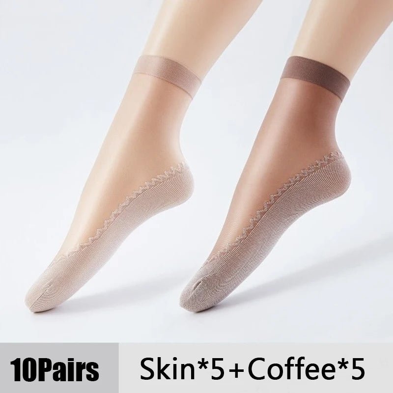 10 Pairs Women's Soft Socks | Summer Ultrathin Breathable Casual Socks | Lightweight Transparent Boat Socks for Women ShopOnlyDeal