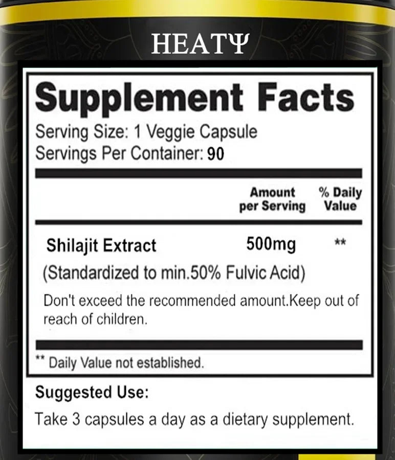 100% Organic Himalayan Shilajit Capsules - 500mg Pure Extract for Natural Antioxidant Support, Cognitive Enhancement, and Improved Wellness - Rich in Fulvic Acid & Minerals - Easy-to-Take Daily Supplement ShopOnlyDeal