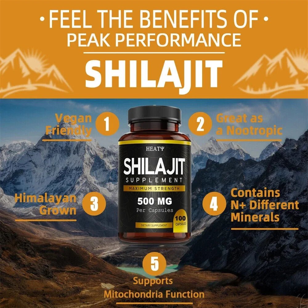 100% Organic Himalayan Shilajit Capsules - 500mg Pure Extract for Natural Antioxidant Support, Cognitive Enhancement, and Improved Wellness - Rich in Fulvic Acid & Minerals - Easy-to-Take Daily Supplement ShopOnlyDeal