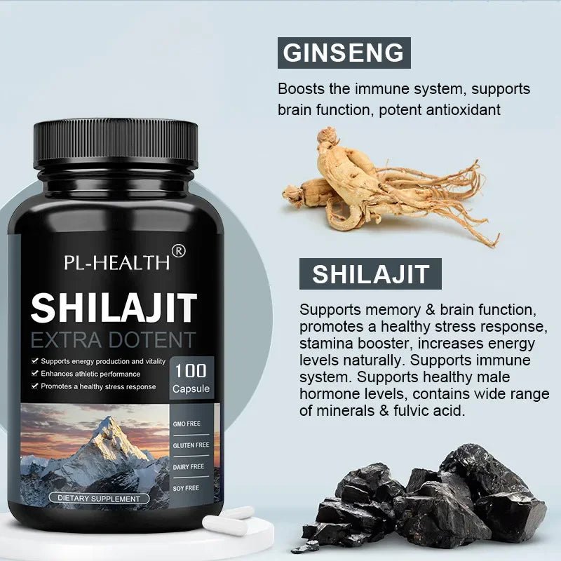 100% ORGANIC Shilajit CAPSULES Fulvic Acid - Premium PL-HEALTH Shilajit Extract Capsules - High-Quality, NSF Certified, GMP Compliant for Optimal Cellular Health, Enhanced Energy & Vitality, Convenient Daily Supplement for Revitalized Wellness" ShopOnlyDeal