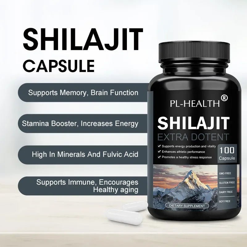 100% ORGANIC Shilajit CAPSULES Fulvic Acid - Premium PL-HEALTH Shilajit Extract Capsules - High-Quality, NSF Certified, GMP Compliant for Optimal Cellular Health, Enhanced Energy & Vitality, Convenient Daily Supplement for Revitalized Wellness" ShopOnlyDeal