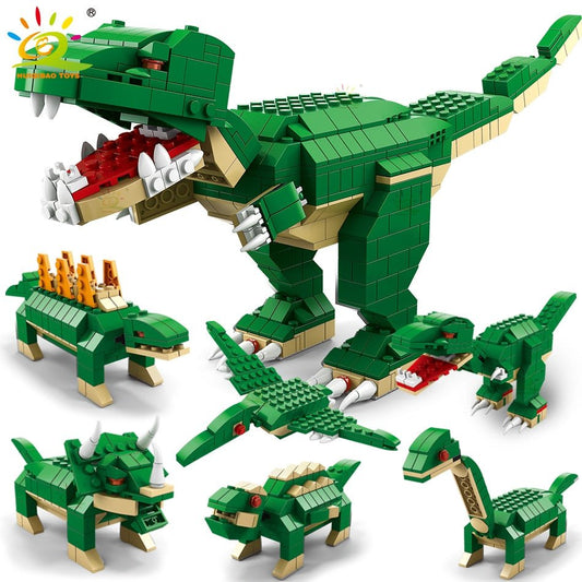 1000pcs 6in1 Jurassic Dinosaurs Tyrannosaurus Building Blocks Dino Park City Construction Bricks For Children Kids Toys ShopOnlyDeal
