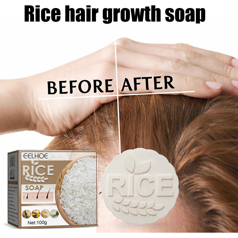 100g Rice Water Shampoo Non-Irritating Handmade Shampoo Soap Increase Gloss Clean Hair Soap Gentle Nourishing for All Hair Types ShopOnlyDeal