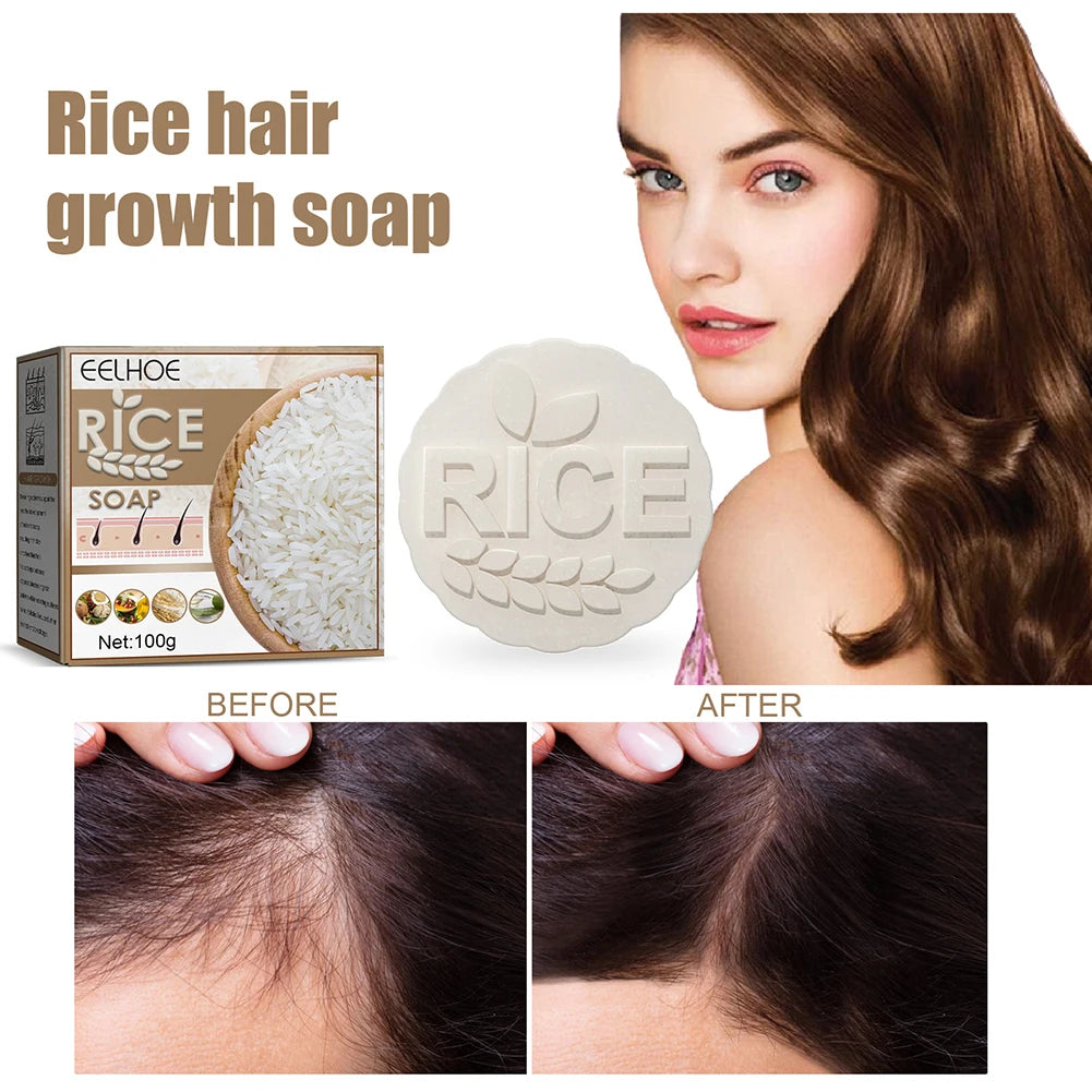 100g Rice Water Shampoo Non-Irritating Handmade Shampoo Soap Increase Gloss Clean Hair Soap Gentle Nourishing for All Hair Types ShopOnlyDeal