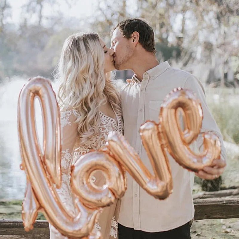 108cm LOVE Letter Foil Balloon - Wedding, Valentines, Anniversary, Birthday Party Decoration, Champagne Cup, Photo Booth Props 🎈❤️🥂 ShopOnlyDeal