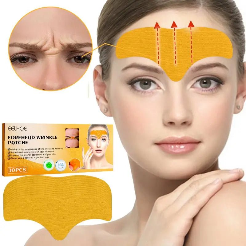 10pcs Anti-Wrinkle Forehead Line Removal Gel Patches - Firming Mask for Frown Lines - Face Skin Care Stickers - Anti-Aging Collagen Infused - Natural and Effective ShopOnlyDeal