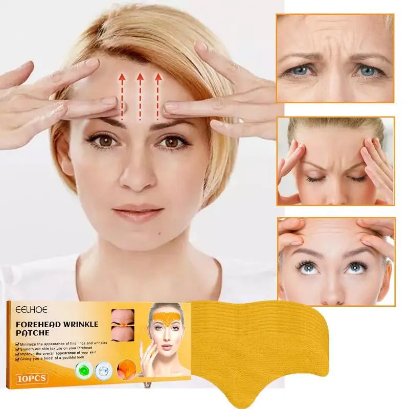 10pcs Anti-Wrinkle Forehead Line Removal Gel Patches - Firming Mask for Frown Lines - Face Skin Care Stickers - Anti-Aging Collagen Infused - Natural and Effective ShopOnlyDeal