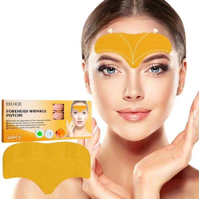 10pcs Anti-Wrinkle Forehead Line Removal Gel Patches - Firming Mask for Frown Lines - Face Skin Care Stickers - Anti-Aging Collagen Infused - Natural and Effective ShopOnlyDeal