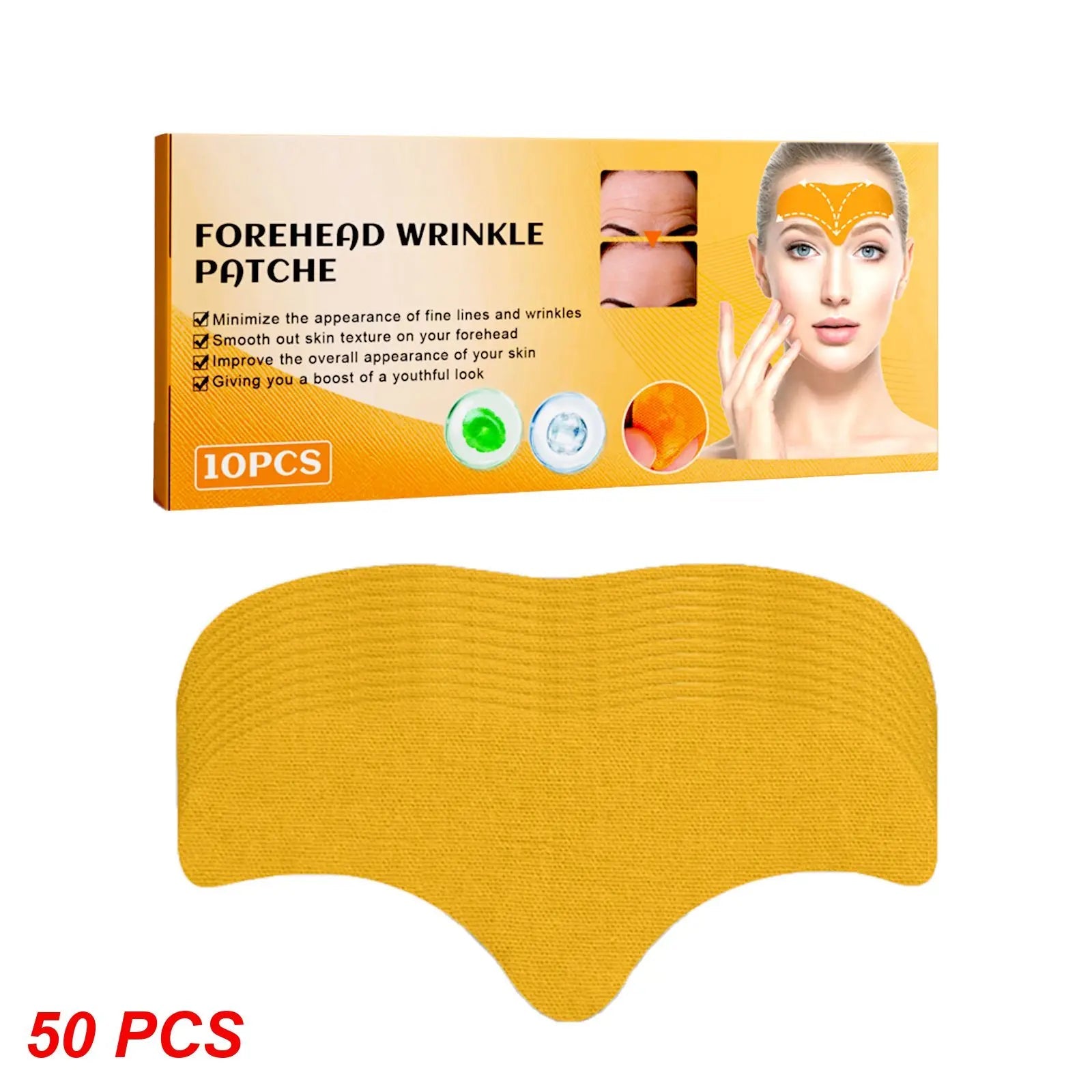 10pcs Anti-Wrinkle Forehead Line Removal Gel Patches - Firming Mask for Frown Lines - Face Skin Care Stickers - Anti-Aging Collagen Infused - Natural and Effective ShopOnlyDeal