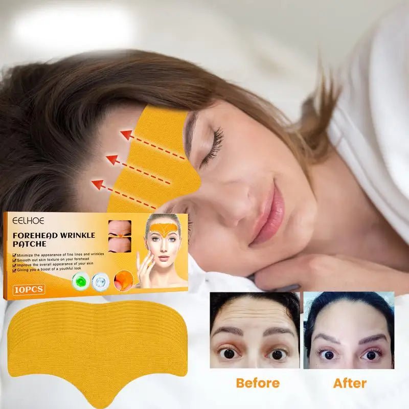 10pcs Anti-Wrinkle Forehead Line Removal Gel Patches - Firming Mask for Frown Lines - Face Skin Care Stickers - Anti-Aging Collagen Infused - Natural and Effective ShopOnlyDeal