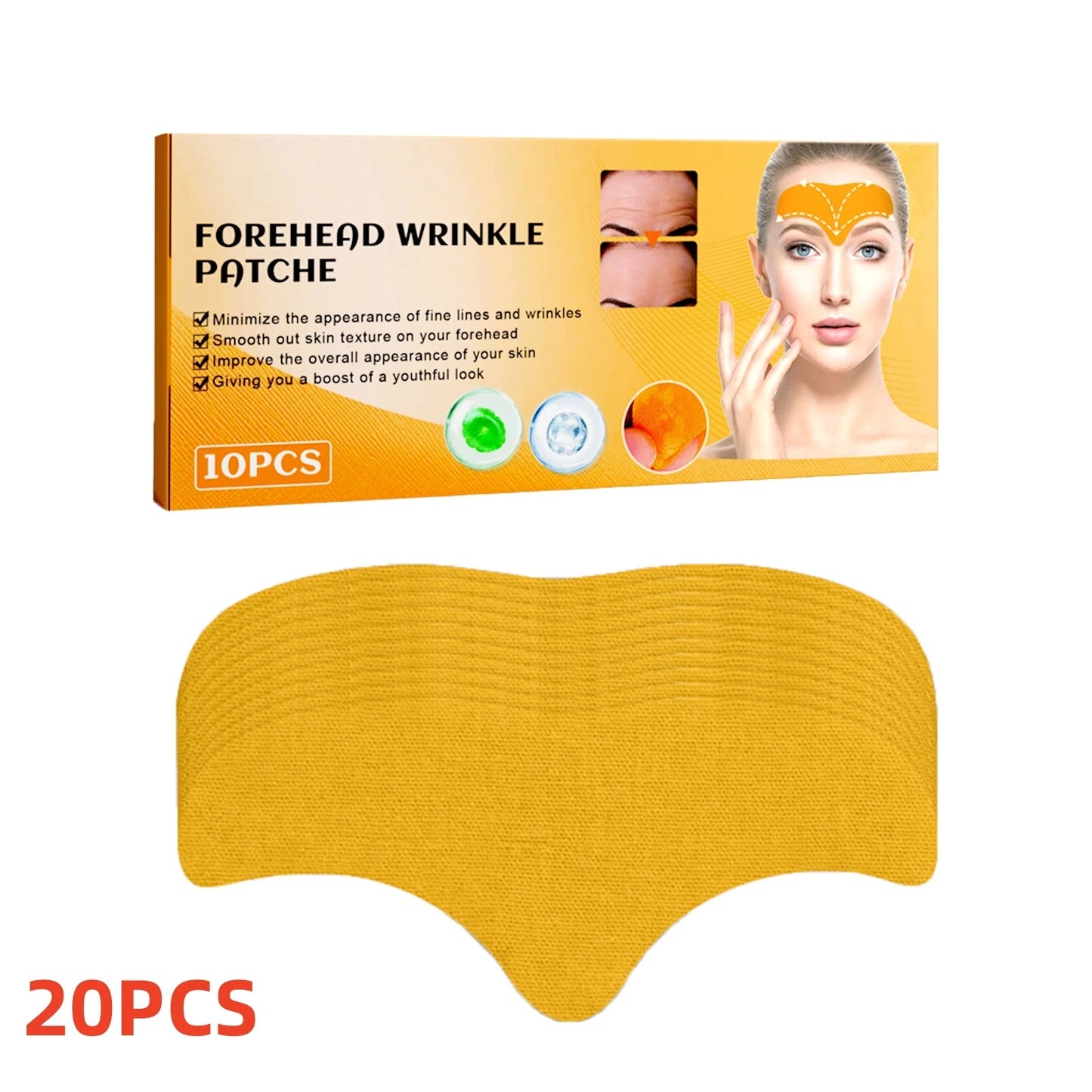 10pcs Anti-Wrinkle Forehead Line Removal Gel Patches - Firming Mask for Frown Lines - Face Skin Care Stickers - Anti-Aging Collagen Infused - Natural and Effective ShopOnlyDeal