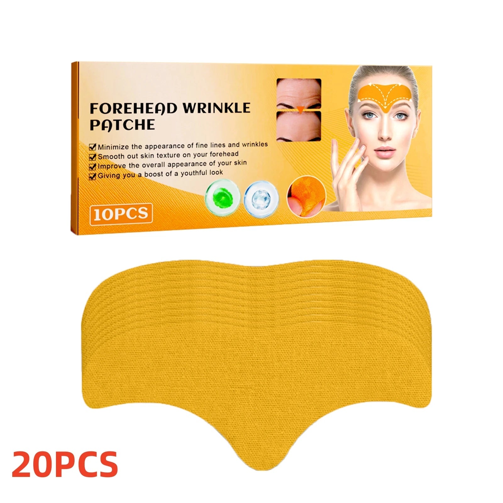 10pcs Anti-Wrinkle Forehead Line Removal Gel Patches - Firming Mask for Frown Lines - Face Skin Care Stickers - Anti-Aging Collagen Infused - Natural and Effective ShopOnlyDeal