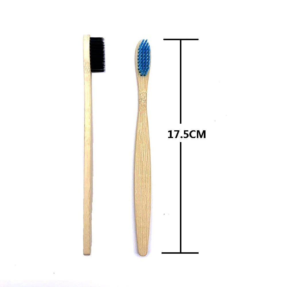 10PCS Biodegradable Bamboo Toothbrushes - Colorful Bristles - Natural Bamboo Dental Care - Eco-Friendly Bamboo Toothbrushes ShopOnlyDeal