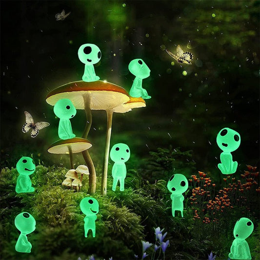 10Pcs Blue Luminous Tree Spirits Micro Landscape Figure Ornament Outdoor Glowing Miniature Statue Potted Mini Garden Accessories ShopOnlyDeal