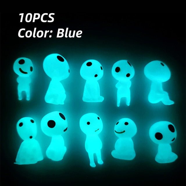 10Pcs Blue Luminous Tree Spirits Micro Landscape Figure Ornament Outdoor Glowing Miniature Statue Potted Mini Garden Accessories ShopOnlyDeal