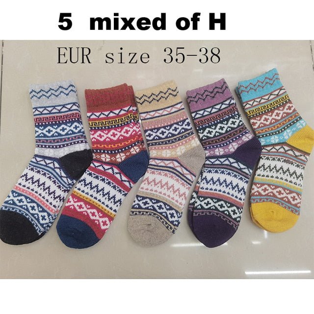 10PCS=5Pairs Autumn Winter New Men Thicken Warm Harajuku Retro Fashion Casual Wool High Quality Cotton Socks Wholesale Snow Sock ShopOnlyDeal