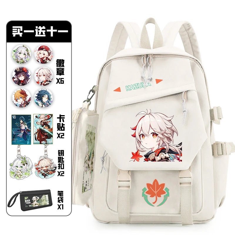 11Pcs Genshin Impact with Paimon Pack Badge Set Backpack | Anime Bag Teenagers Schoolbag Students Book Travel Bag Girl Boy Cosplay ShopOnlyDeal