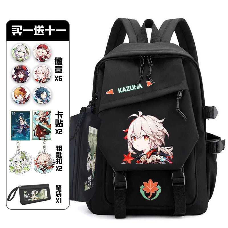 11Pcs Genshin Impact with Paimon Pack Badge Set Backpack | Anime Bag Teenagers Schoolbag Students Book Travel Bag Girl Boy Cosplay ShopOnlyDeal