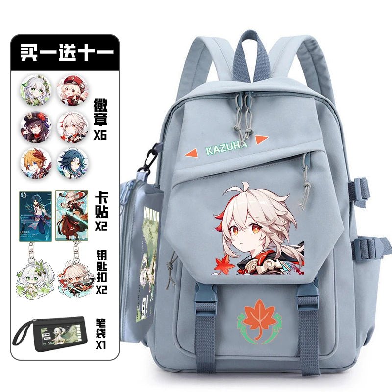 11Pcs Genshin Impact with Paimon Pack Badge Set Backpack | Anime Bag Teenagers Schoolbag Students Book Travel Bag Girl Boy Cosplay ShopOnlyDeal