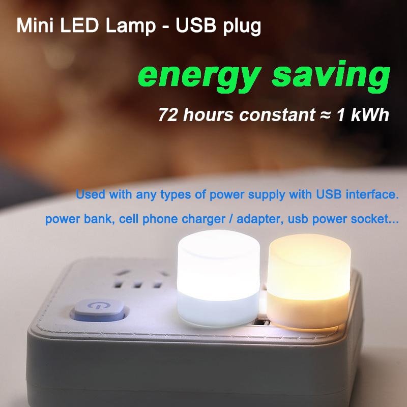 12pc Mini USB Plug Lamp - Super Bright 5V 1W LED Night Light for Eye Protection, Book Reading, Computer, Mobile Power Charging ShopOnlyDeal