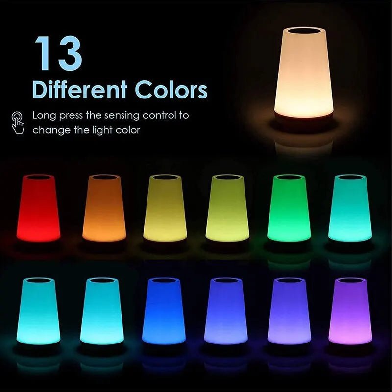 13 Color Changing Night Light Remote Control Touch USB Rechargeable RGB Night Lamp Dimmable Lamp Portable Table Bedside Lamp ShopOnlyDeal