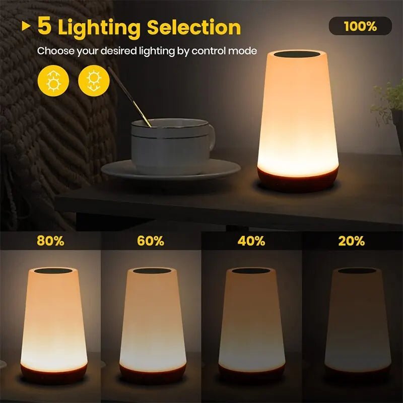 13 Color Changing Night Light Remote Control Touch USB Rechargeable RGB Night Lamp Dimmable Lamp Portable Table Bedside Lamp ShopOnlyDeal