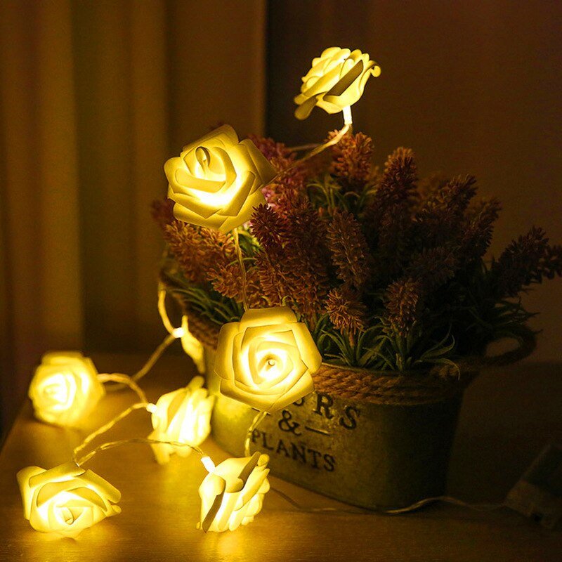 1.5M 10 led Garland AA Battery LED Rose Christmas Lights Holiday String Lights New Year Wedding Decoration Flower Bulbs LED Lamp ShopOnlyDeal