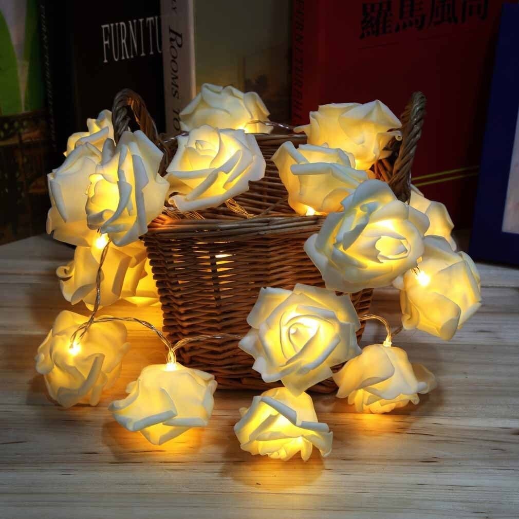 1.5M 10 led Garland AA Battery LED Rose Christmas Lights Holiday String Lights New Year Wedding Decoration Flower Bulbs LED Lamp ShopOnlyDeal