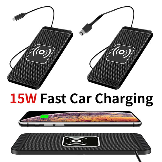 15W Silicone Non-Slip Wireless Charging Pad: Fast Charging for iPhone 14/13/12/X Pro Max & Samsung Phones Multi-category Dropshipping Store