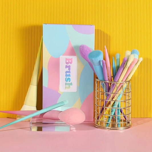 17 Color Multi-Color Makeup Brushes Color Brushes     Makeup Brush Set Makeup Tools Full Set ShopOnlyDeal