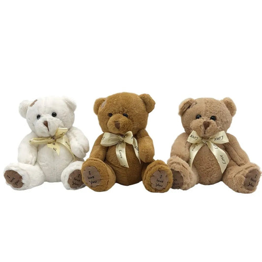 18CM Stuffed Teddy Bear Dolls - Patch Bears, Three Colors, Plush Toys, Best Gift for Girls and Boys, Perfect Wedding Gifts ShopOnlyDeal