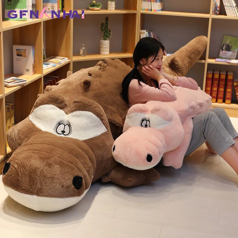 1pc 150CM Big Size Lying Crocodile Plush Pillow Mat Plush Crocodile Soft Stuffed Animal Toy Cartoon Plush Dolls Kids Girl Gift ShopOnlyDeal