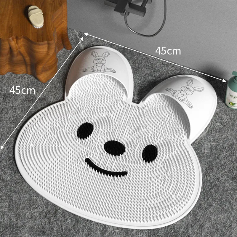 Rabbit Silicone Massage Foot Mat, Bathroom Non-slip Mat, Bath Rubbing Foot Artifact, Washing Feet To Remove Dead Skin, Showe ShopOnlyDeal