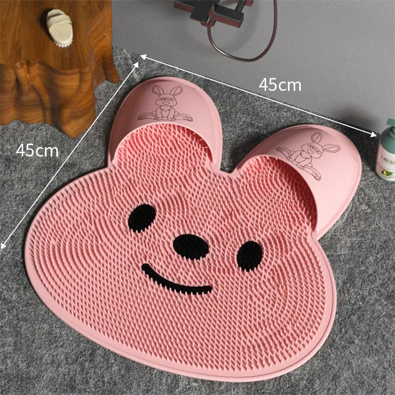 Rabbit Silicone Massage Foot Mat, Bathroom Non-slip Mat, Bath Rubbing Foot Artifact, Washing Feet To Remove Dead Skin, Showe ShopOnlyDeal