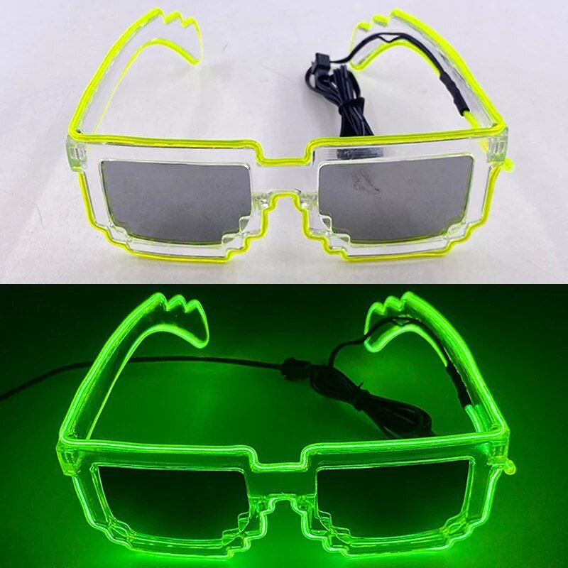 1PC Light Up LED Glasses Glow Sunglasses EL Wire Neon Glasses Glow in The Dark Party Supplies Neon Party Favors for Kids Adults ShopOnlyDeal