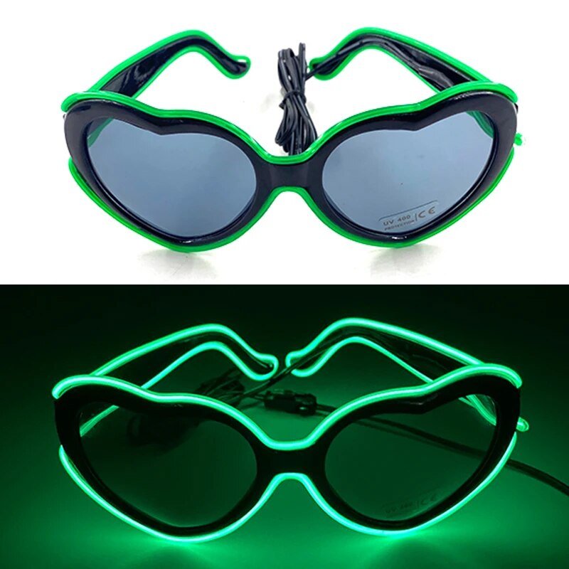 1PC Light Up LED Glasses Glow Sunglasses EL Wire Neon Glasses Glow in The Dark Party Supplies Neon Party Favors for Kids Adults ShopOnlyDeal