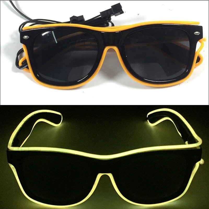 1PC Light Up LED Glasses Glow Sunglasses EL Wire Neon Glasses Glow in The Dark Party Supplies Neon Party Favors for Kids Adults ShopOnlyDeal