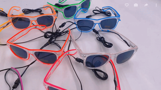 1PC Light Up LED Glasses Glow Sunglasses EL Wire Neon Glasses Glow in The Dark Party Supplies Neon Party Favors for Kids Adults ShopOnlyDeal
