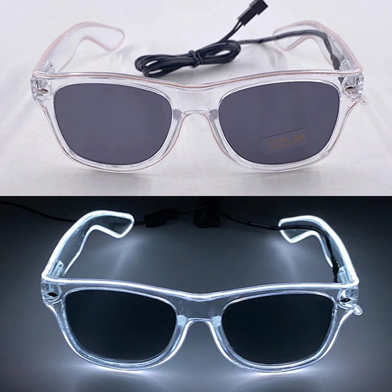 1PC Light Up LED Glasses Glow Sunglasses EL Wire Neon Glasses Glow in The Dark Party Supplies Neon Party Favors for Kids Adults ShopOnlyDeal