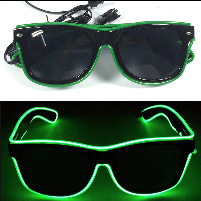 1PC Light Up LED Glasses Glow Sunglasses EL Wire Neon Glasses Glow in The Dark Party Supplies Neon Party Favors for Kids Adults ShopOnlyDeal