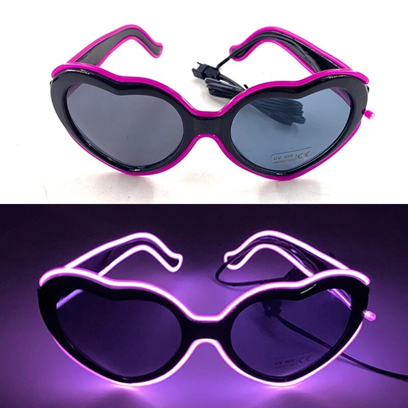 1PC Light Up LED Glasses Glow Sunglasses EL Wire Neon Glasses Glow in The Dark Party Supplies Neon Party Favors for Kids Adults ShopOnlyDeal