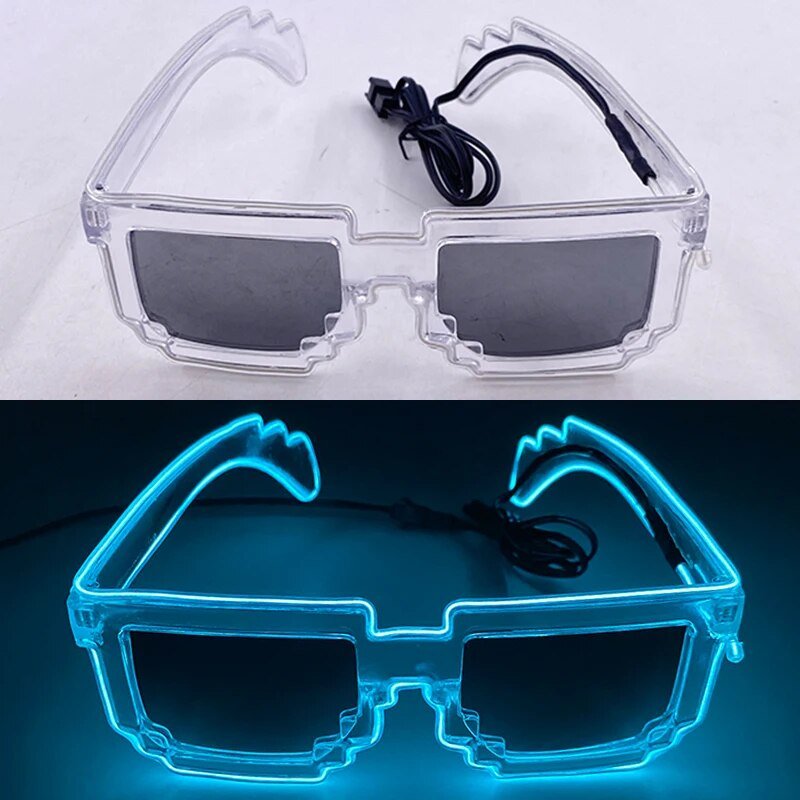 1PC Light Up LED Glasses Glow Sunglasses EL Wire Neon Glasses Glow in The Dark Party Supplies Neon Party Favors for Kids Adults ShopOnlyDeal