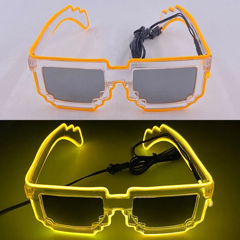 1PC Light Up LED Glasses Glow Sunglasses EL Wire Neon Glasses Glow in The Dark Party Supplies Neon Party Favors for Kids Adults ShopOnlyDeal