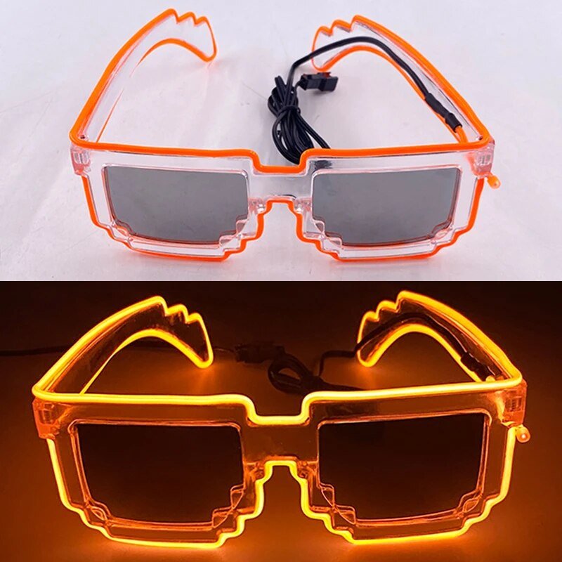 1PC Light Up LED Glasses Glow Sunglasses EL Wire Neon Glasses Glow in The Dark Party Supplies Neon Party Favors for Kids Adults ShopOnlyDeal