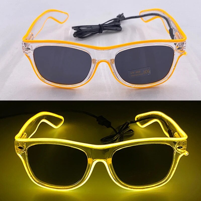 1PC Light Up LED Glasses Glow Sunglasses EL Wire Neon Glasses Glow in The Dark Party Supplies Neon Party Favors for Kids Adults ShopOnlyDeal