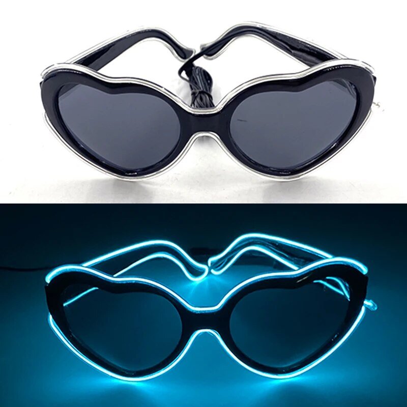 1PC Light Up LED Glasses Glow Sunglasses EL Wire Neon Glasses Glow in The Dark Party Supplies Neon Party Favors for Kids Adults ShopOnlyDeal